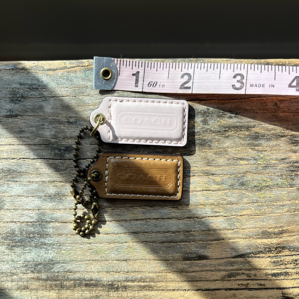 Coach Leather Keychain Tags Y2K mini